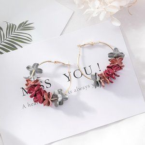 Floral Hoop Earring